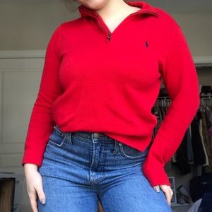 Polo by Ralph Lauren red quarter zip